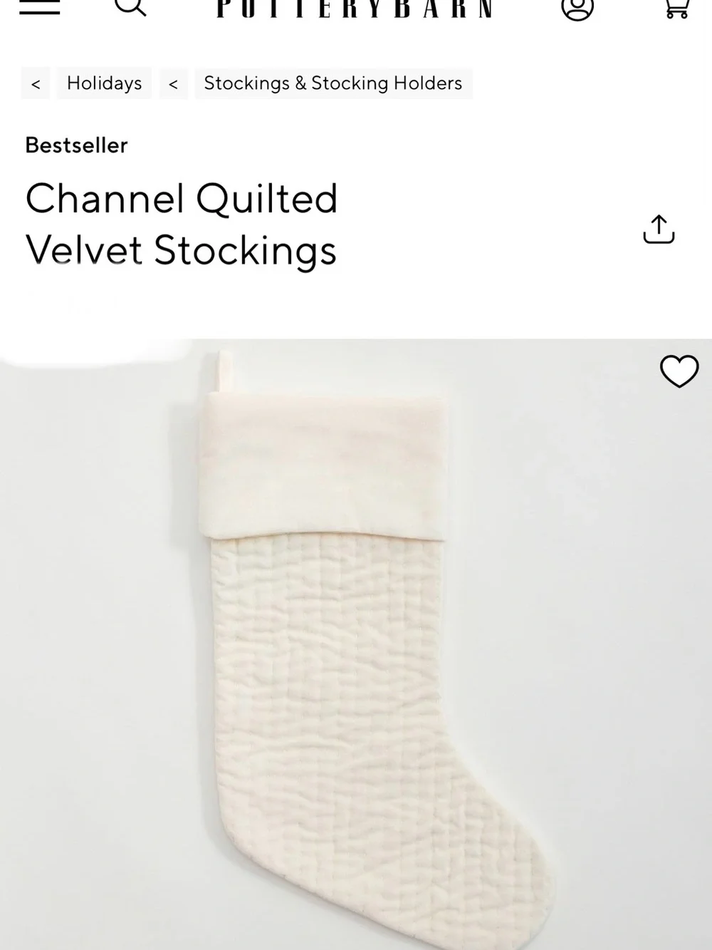 Channel Quilted Fabric Christmas Stocking